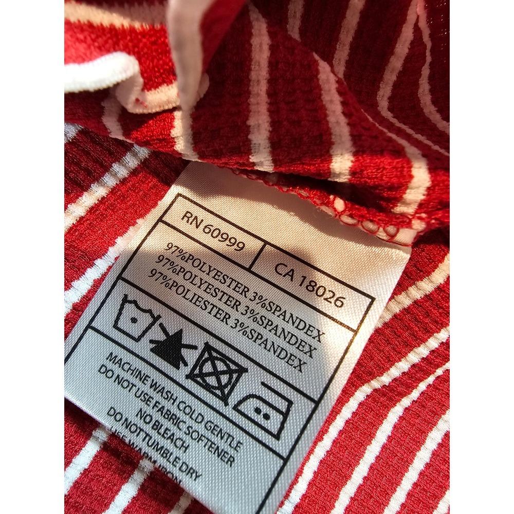 Antigua Philadelphia Phillies Maverick Henley Top Red Striped Long Sleeve M - Picture 5 of 14
